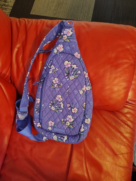 Vera Bradley Handbags - Vera Bradley Purple Quilted Floral Crossbody Sling Bag